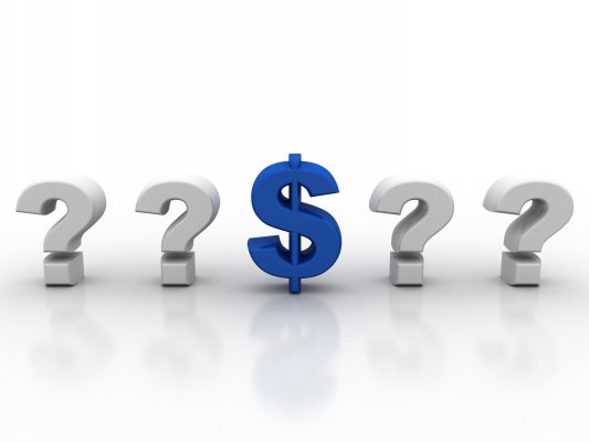 efax online fax service price question marks and blue dollar sign 